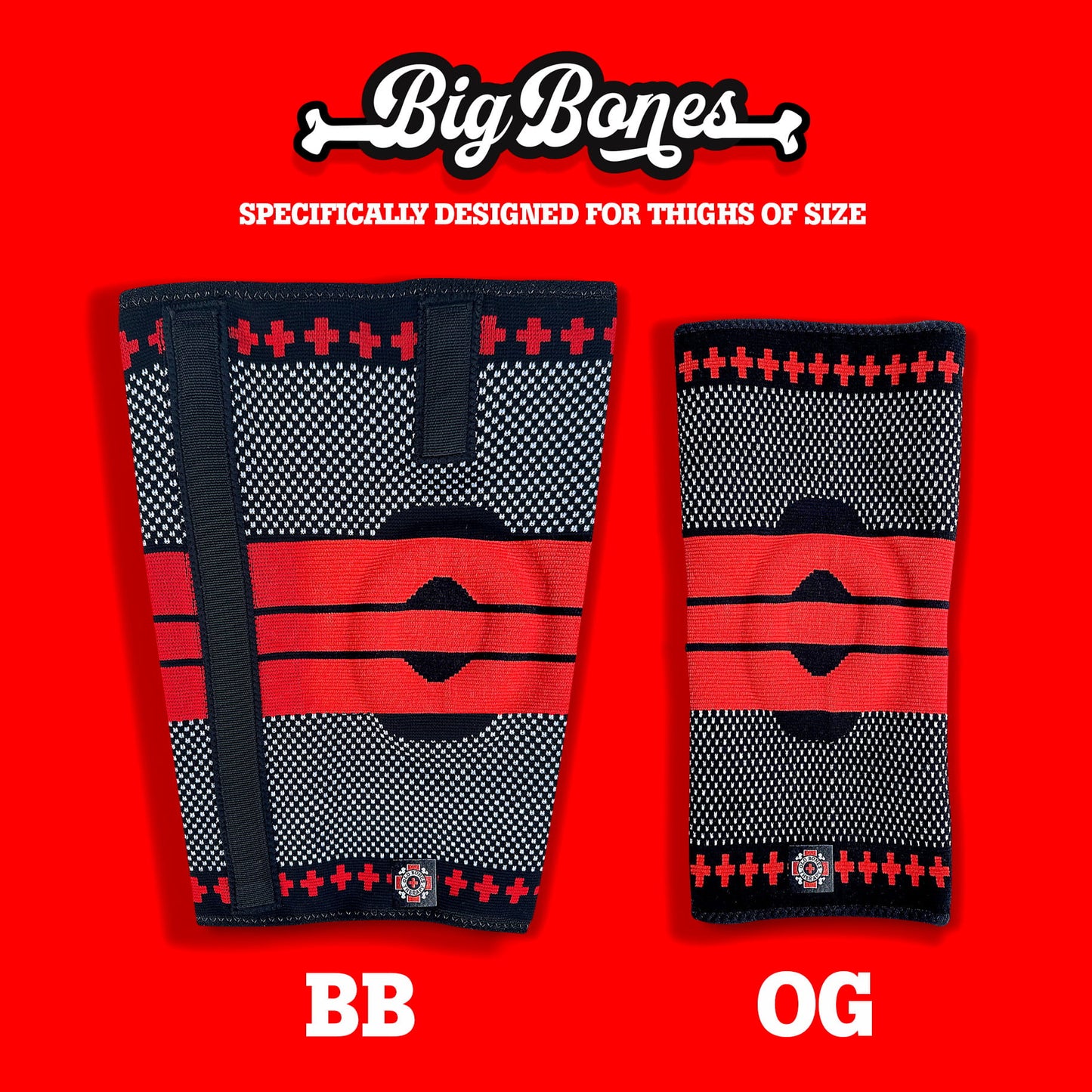 Big Bones - Knee Sleeve for Thighs of Size (Single Sleeve)