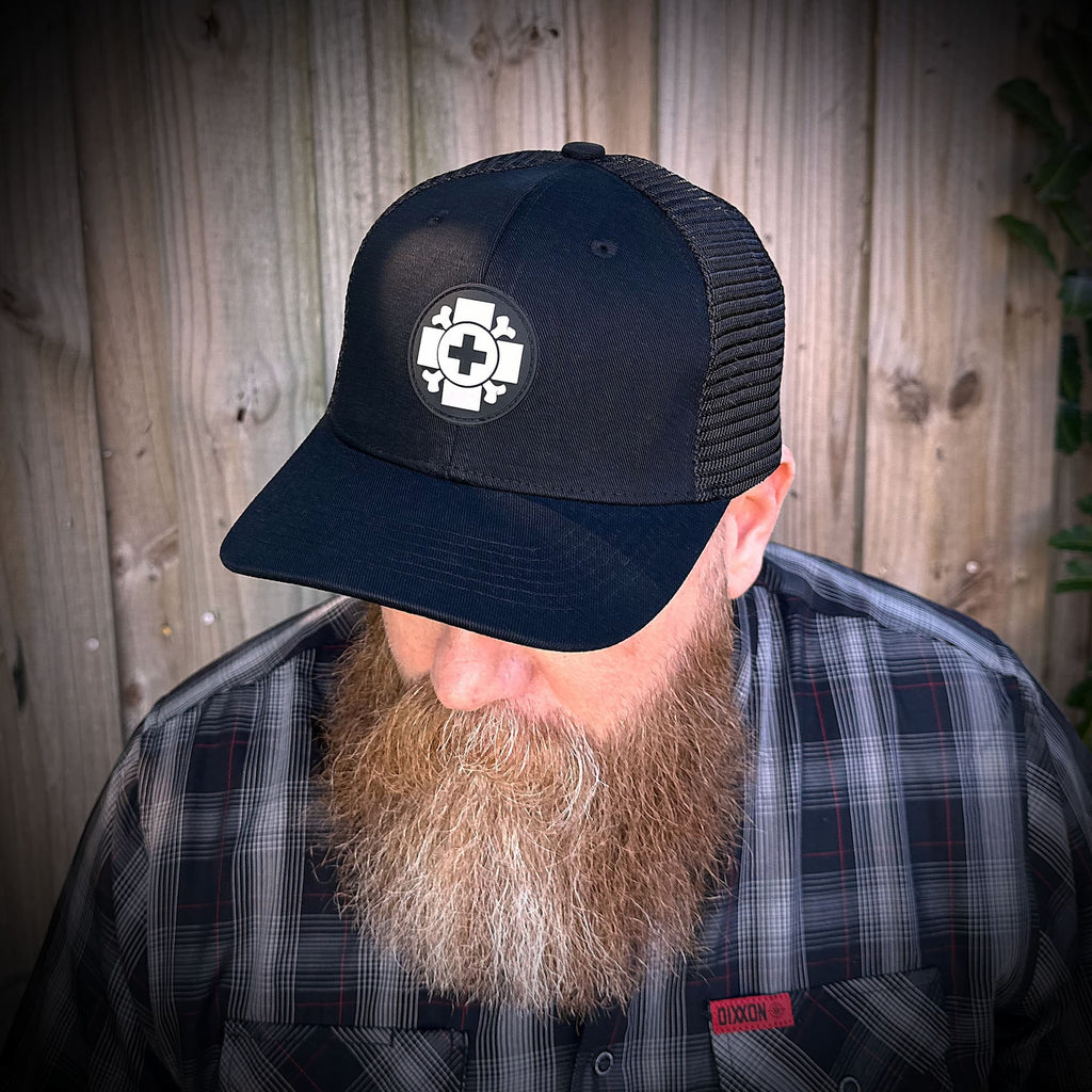 Old Bones Therapy Old Bones Icon Logo Patch Hat (Black) — alternate view