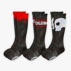 catalog-hero | Old Bones Therapy Compression Socks 3-Pack – Drip Letters and Skull designs medical-grade graduated compression socks bundle
