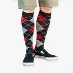 catalog-hero | Old Bones Therapy Argyle Compression Socks – Classic argyle pattern medical-grade graduated compression socks for circulation and recovery

