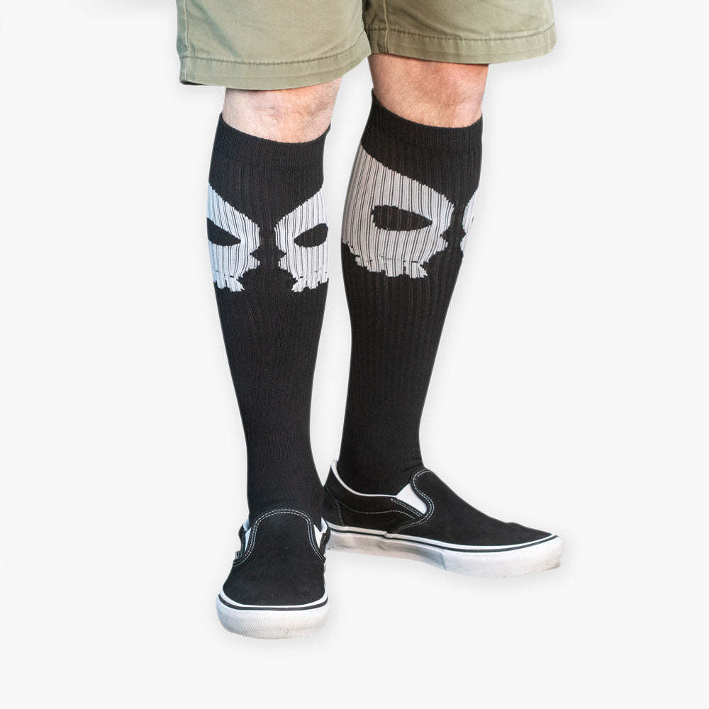 Old Bones Therapy Compression Socks: SKULLS — graduated compression for circulation