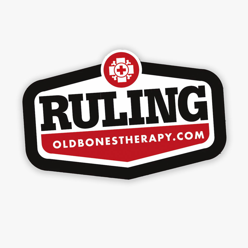 Old Bones Therapy Ruling Badge Sticker — recovery and performance gear