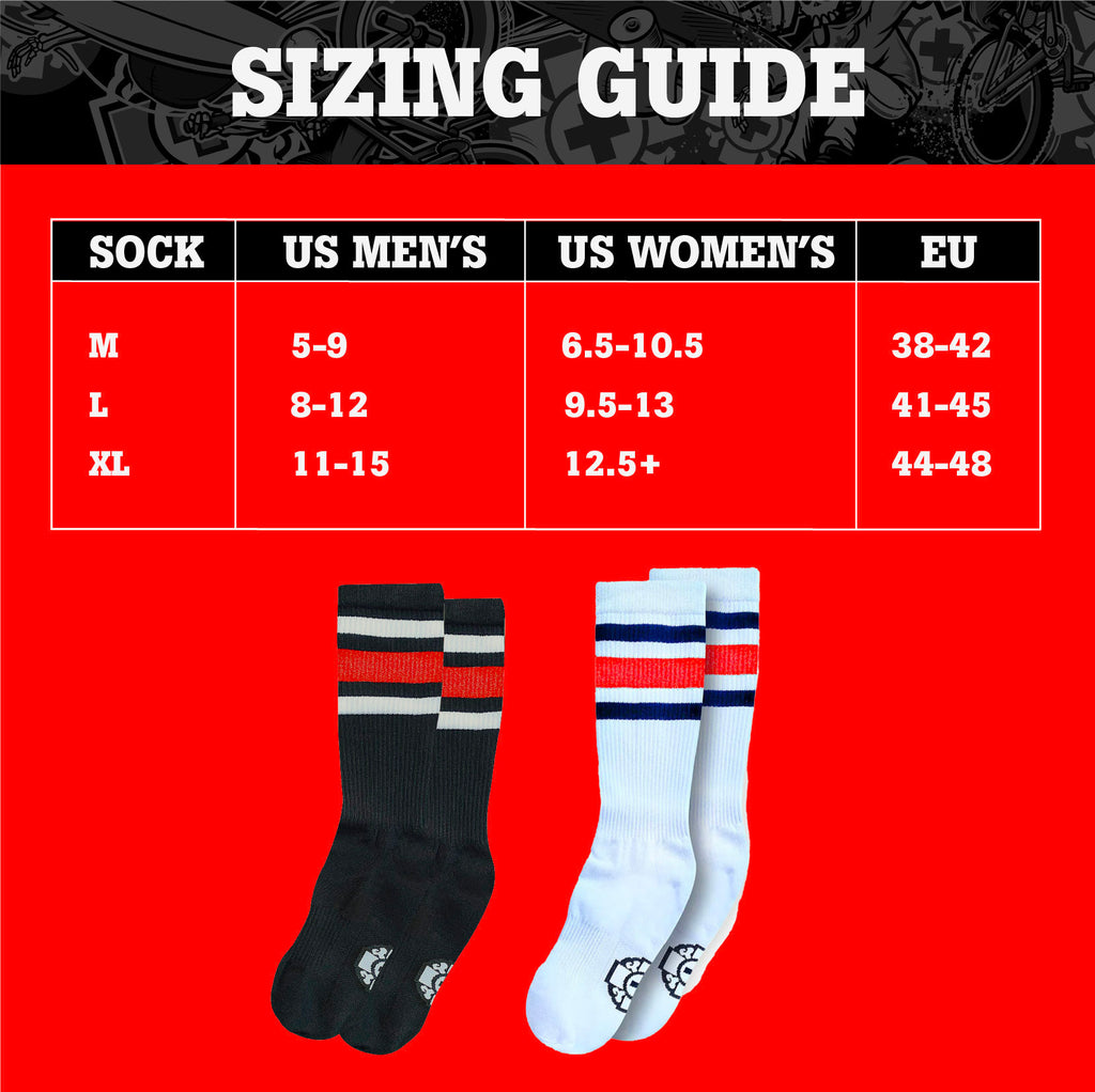 Crew Socks: RED Stripes