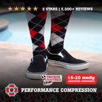 Old Bones Therapy Argyle Compression Socks – Classic argyle pattern medical-grade 15-20 mmHg graduated compression socks for daily wear