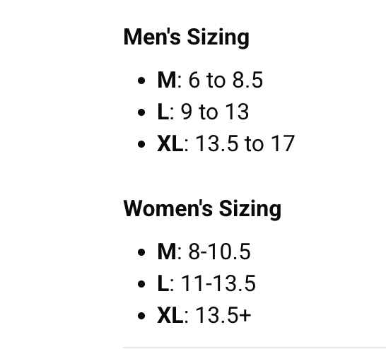 Crew Socks: RED Stripes sizing guide