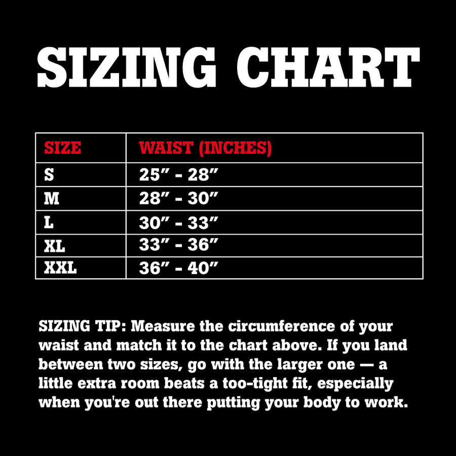 Impact Shorts (Hip Pads) sizing guide