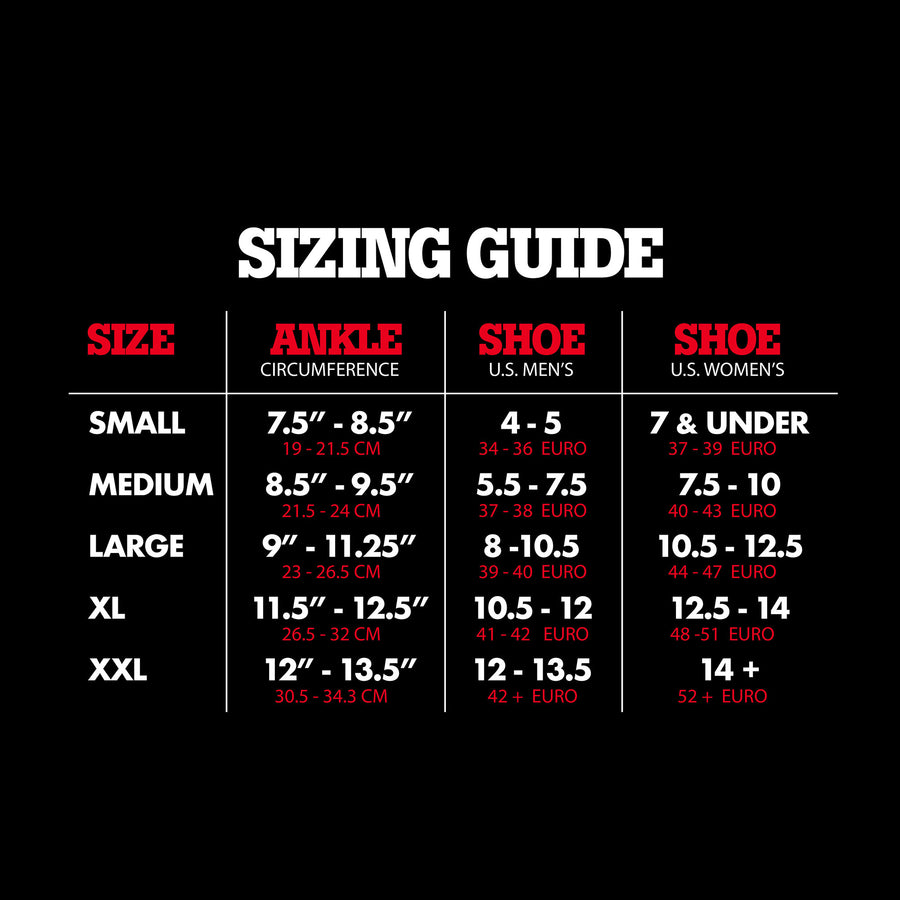 Compression Socks: PINK Stripes sizing guide