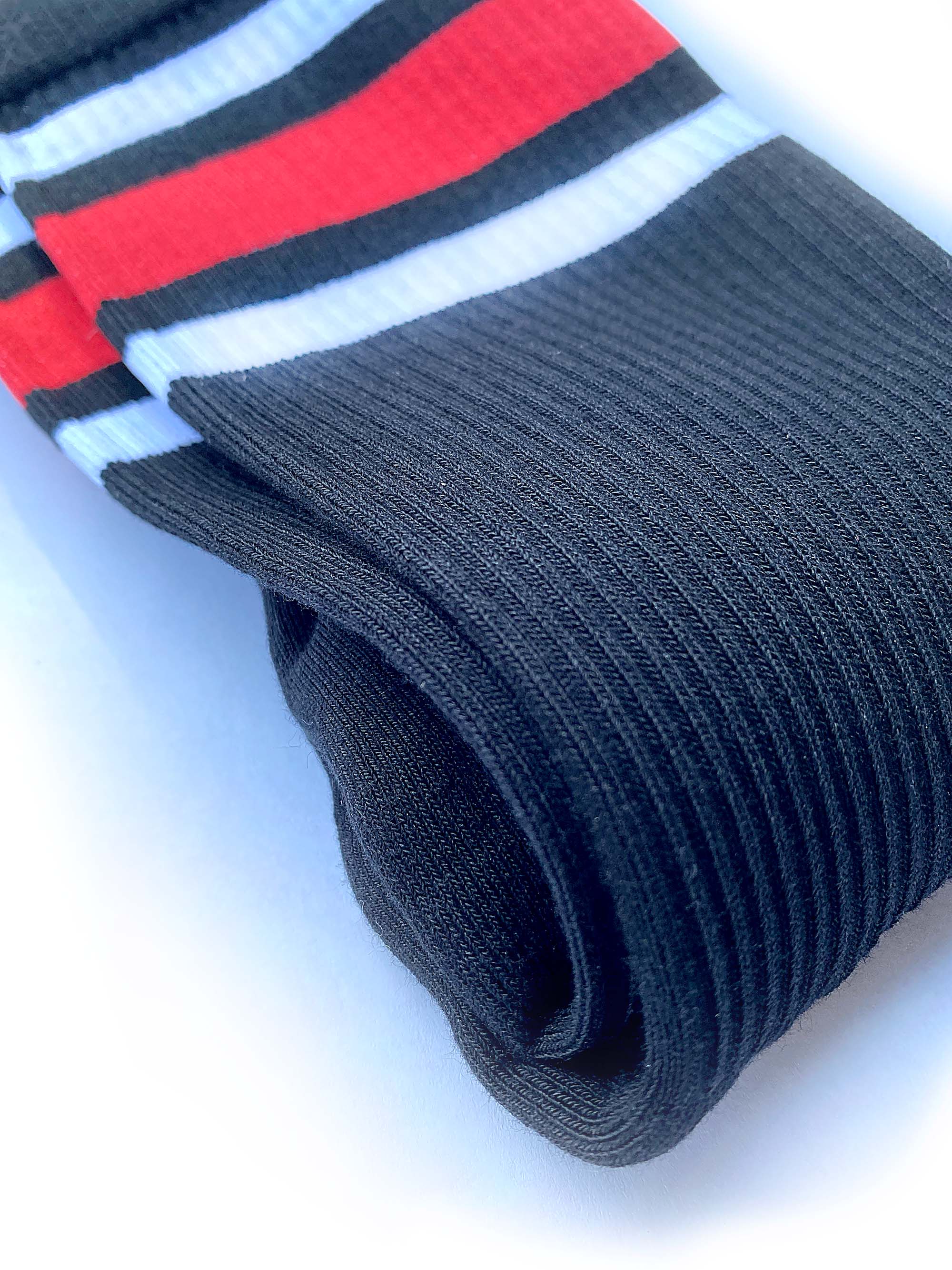 Crew Socks: RED Stripes