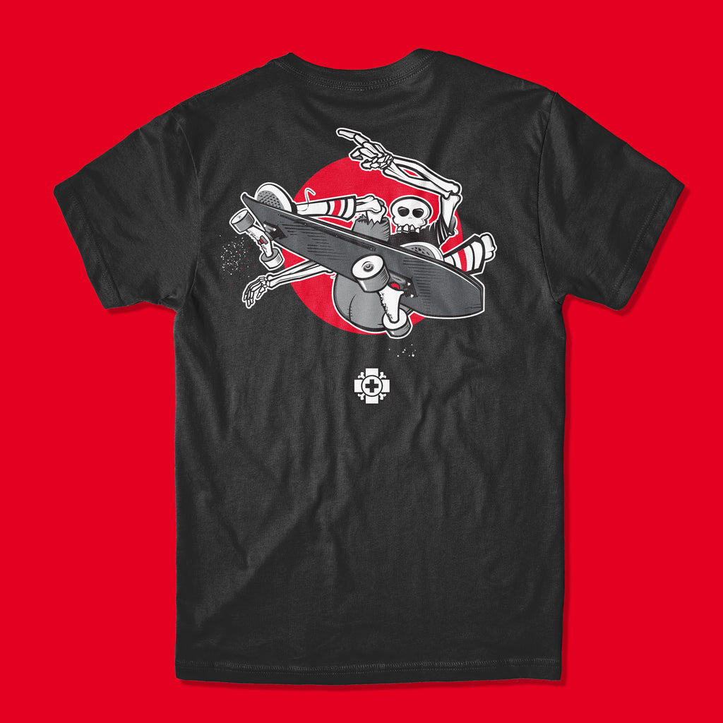Old Bones Therapy Skeleton FS Ollie T-Shirt — branded apparel