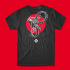 Old Bones Therapy Skeleton BMX Wheelie T-Shirt — branded apparel