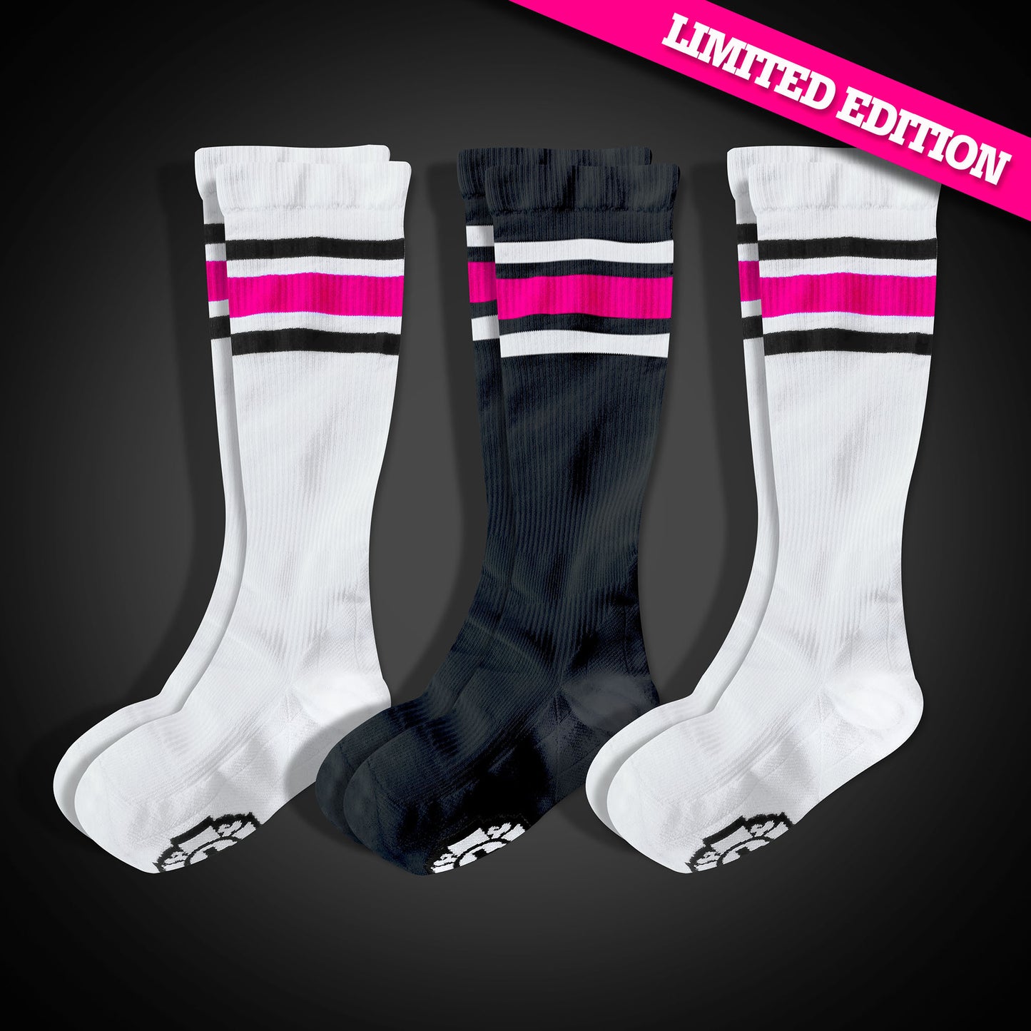 Compression Socks: PINK Stripes (3-Pack)