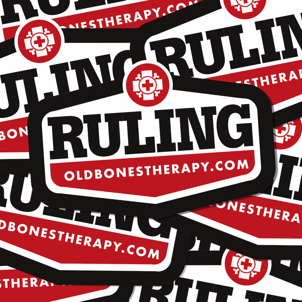 Old Bones Therapy Ruling Badge Sticker — alternate view