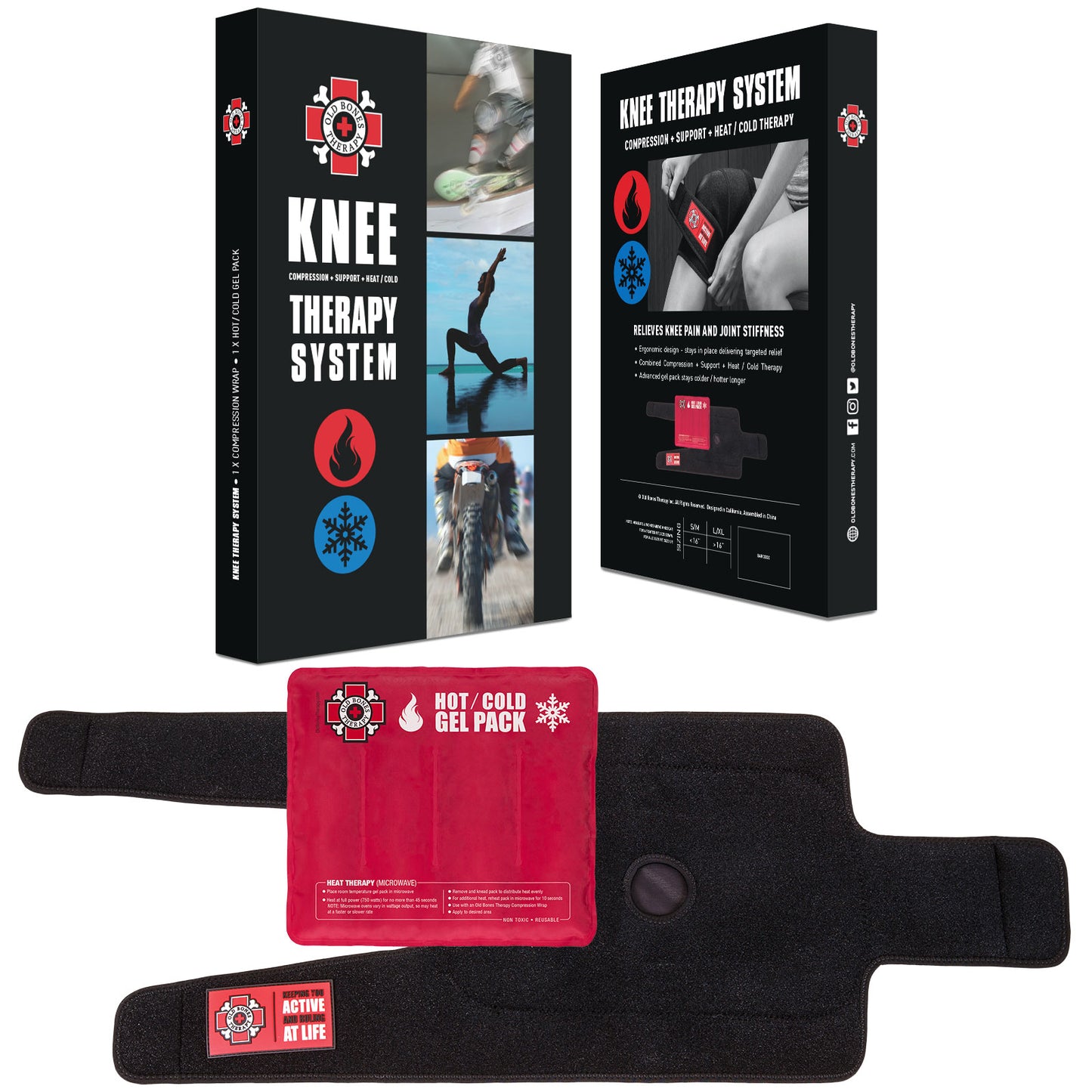 Knee Ice Wrap + Gel Packs